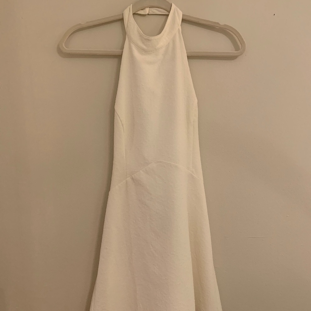 White Halter Neck Mini Dress